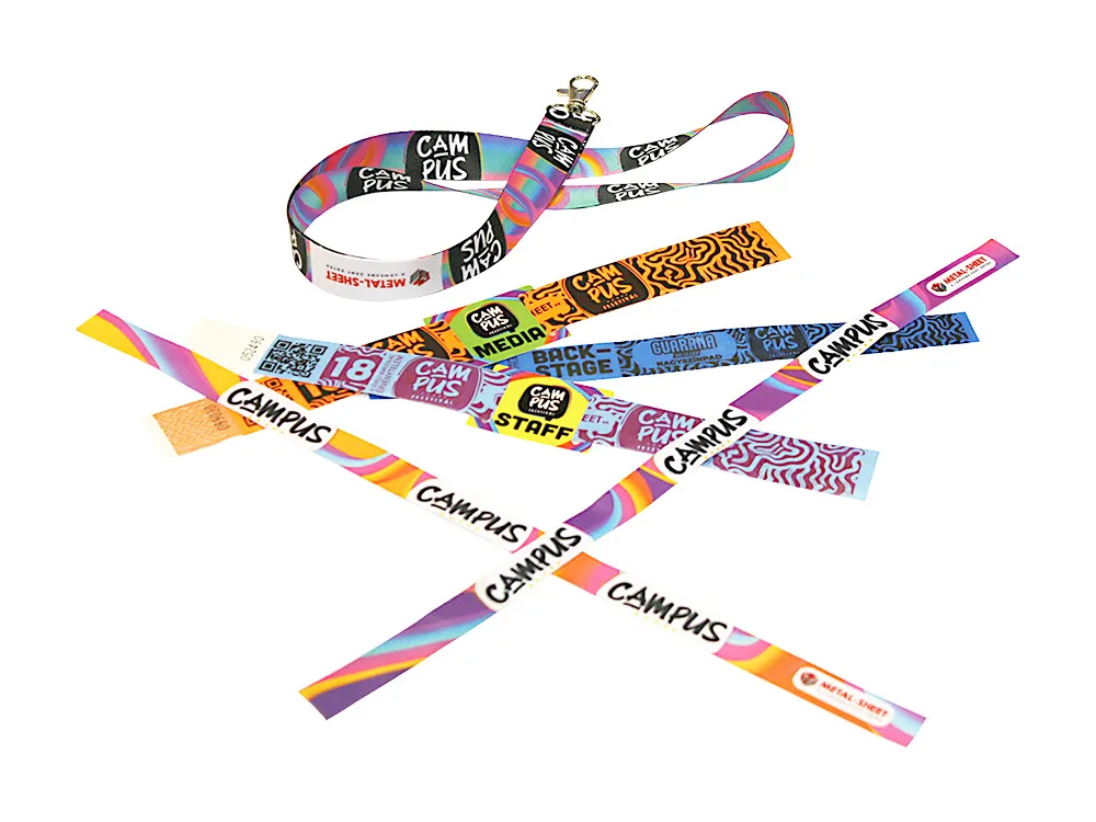 Színes egyedi grafikával nyomtatott szatén nyakpánt (25 mm)